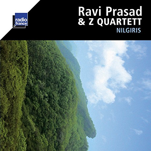 CD cover for Ravi Prasad & Z Quartett’s “Nilgiris” with mountain landscape.