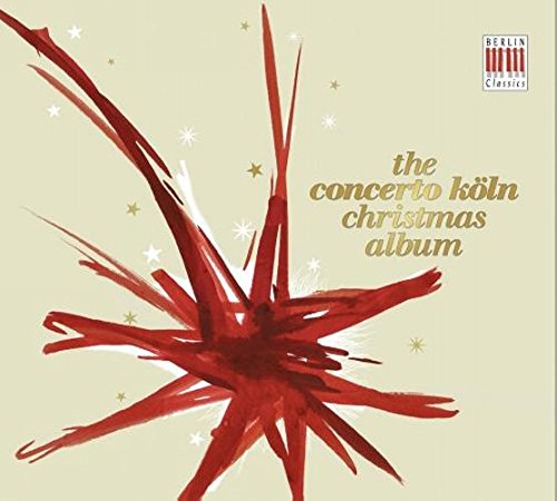 "Album cover with red starburst design and gold text on beige background."