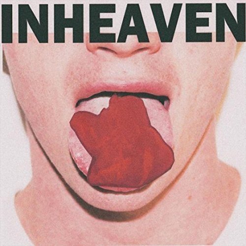 Vinyl album cover with a close-up of a person's mouth with a bloody tongue.