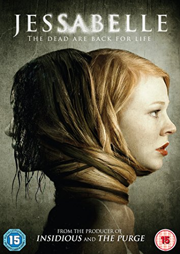 DVD cover for "Jessabelle" featuring a woman with dark hair obscuring her face.