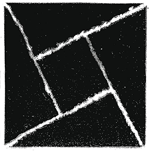 Black and white abstract album cover with intersecting white lines.