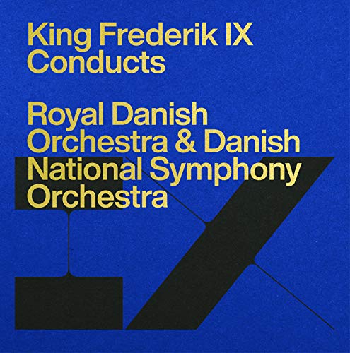 "Blue CD cover with yellow text and a black conductor's baton graphic."