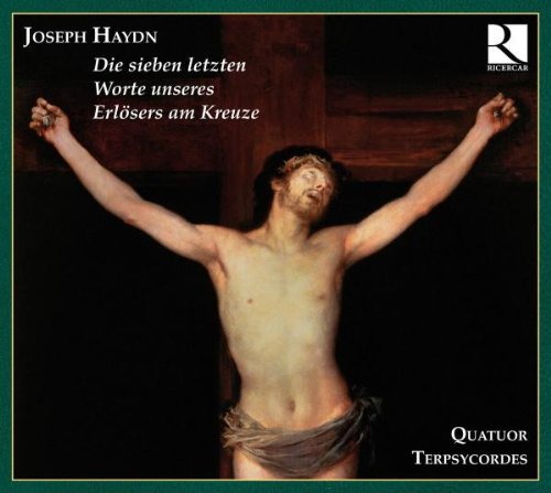 "CD cover featuring a painting of Jesus on the cross with outstretched arms."