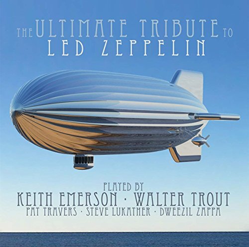 CD cover: blue sky with a silver airship and text “Led Zeppelin”.