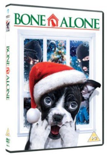 DVD cover featuring a Boston Terrier wearing a Santa hat.