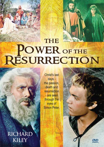 DVD cover for "The Power Of The Resurrection" featuring biblical scenes and portraits.