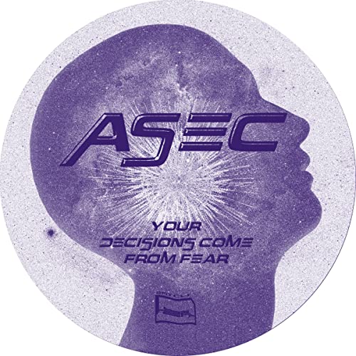 Purple vinyl record with a silhouette of a head and text.