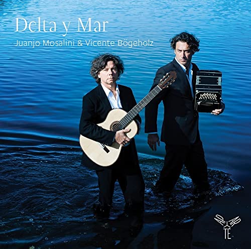 CD cover featuring two musicians with guitar and accordion in water.
