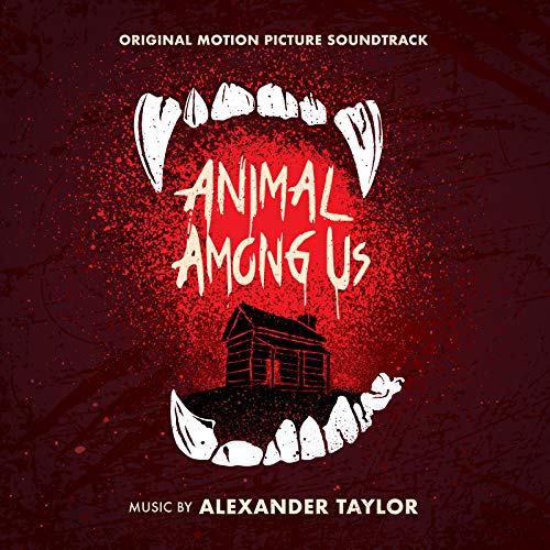 "Red album cover with white fangs and a house silhouette, titled 'Animal Among Us'."