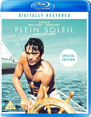 Blu-ray cover art for Plein Soleil featuring Alain Delon at a boat's helm.