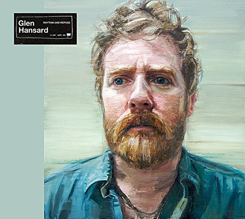 Glen Hansard's album cover featuring a painted portrait of him with a blue shirt.