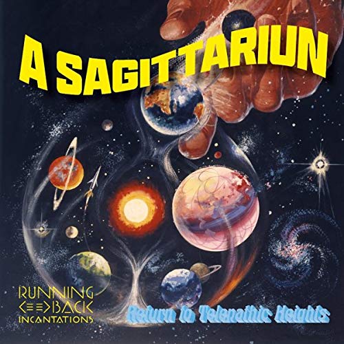 Album cover: planets and a hand against a starry, dark background.