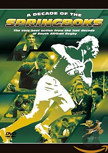 DVD cover for “A Decade Of The Springboks” rugby documentary.