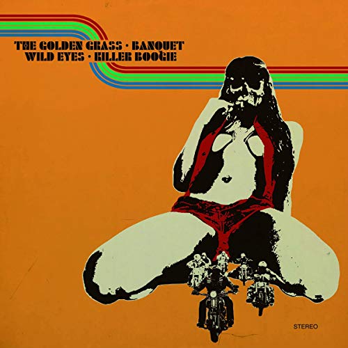 Orange album cover with a silhouetted figure and miniature motorcycles.
