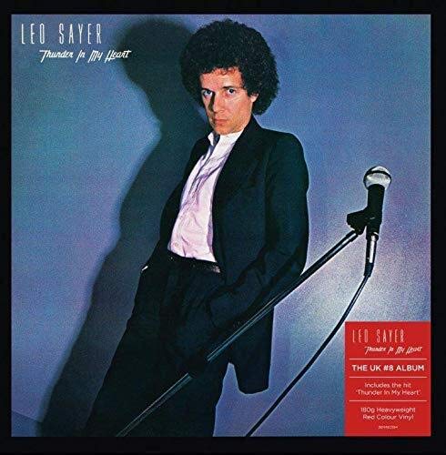 Leo Sayer’s “Thunder In My Heart” red vinyl record and cover art.