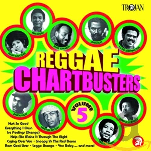 CD cover for “Reggae Chartbusters, Vol. 5” featuring portraits in circles.