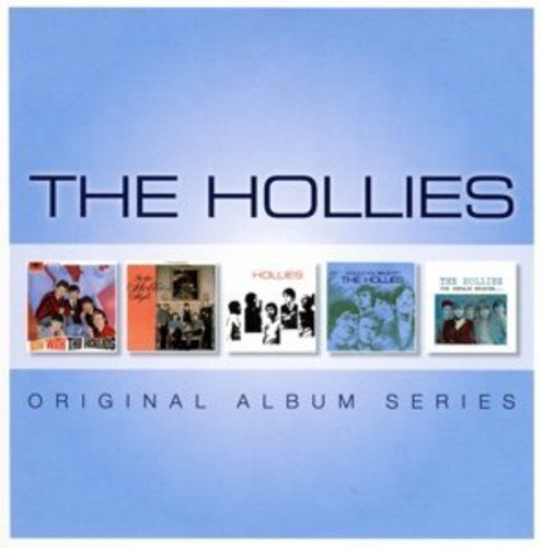 "Blue album cover featuring 'The Hollies' title and five CD covers."
