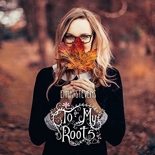 Woman with glasses holding a maple leaf, album cover art.