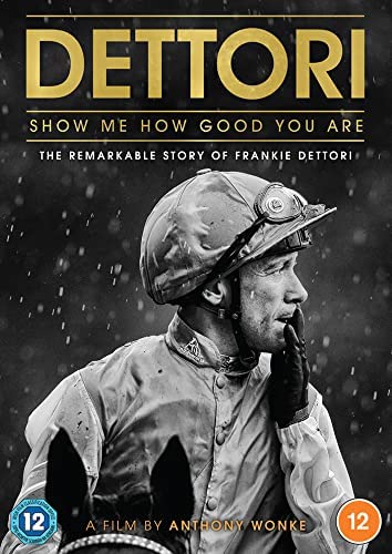 DVD cover featuring a black-and-white image of jockey Frankie Dettori in riding gear.