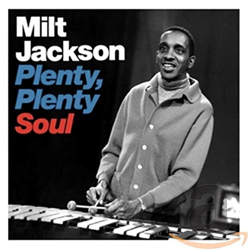 Milt Jackson album cover: portrait of musician at a vibraphone.