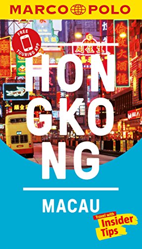 "Travel guide cover with 'Hong Kong' text, cityscape image, and 'Marco Polo' logo."