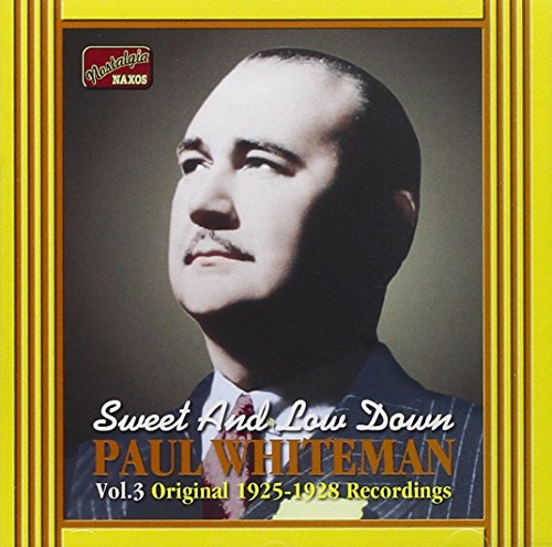 "CD cover with a black and white portrait of Paul Whiteman on a yellow background."
