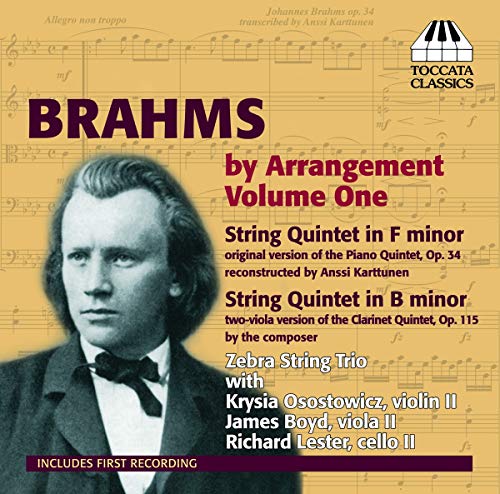 CD cover for "Brahms by Arrangement Vol. 1" featuring a portrait.