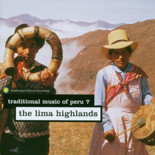 "CD cover with two men in traditional clothing holding instruments, against a mountainous background."