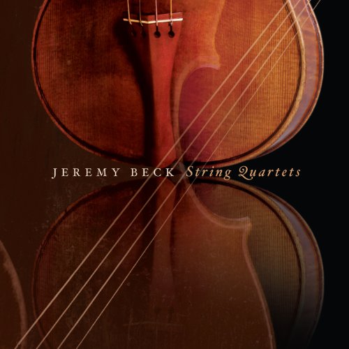 Close-up of two violins with strings, dark background, album cover.