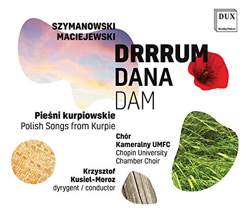A CD cover featuring abstract shapes and text about Polish songs.