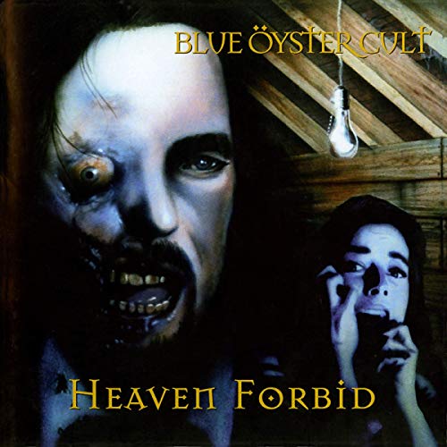 Album cover for Blue Oyster Cult’s “Heaven Forbid” featuring distressed faces.