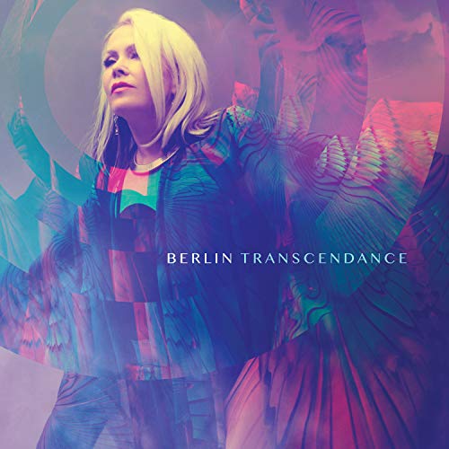 Album cover with a woman and abstract shapes in purple and blue hues.
