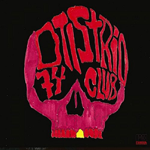 "Album cover with a red skull and 'Distro 74 Club' text on a black background."