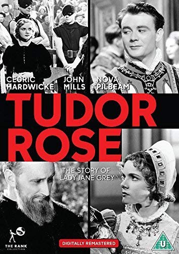 DVD cover for "Tudor Rose" with black and white images and red title.