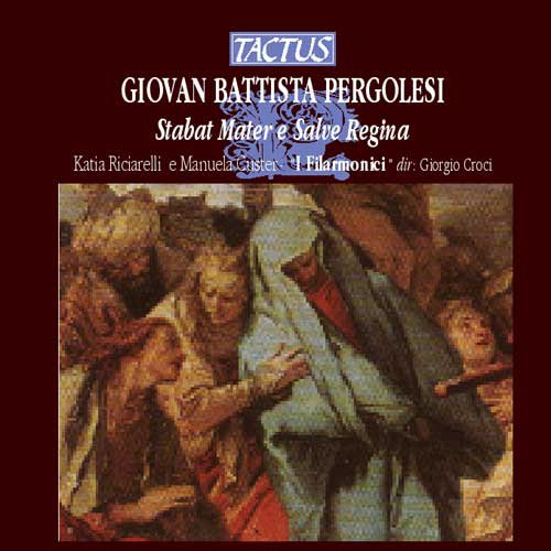 "CD cover with a religious painting and purple design on gray background."