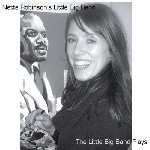 Black and white CD cover with a woman and a painted man.