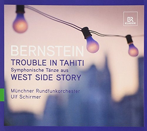"CD cover with purple border, light bulbs, and cityscape at dusk."