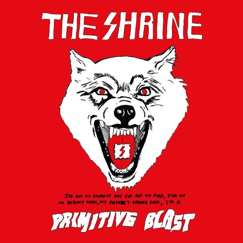 Red album cover featuring a snarling wolf’s head and white text.