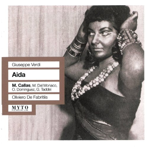 CD cover for Verdi’s “Aida” featuring Maria Callas in costume.