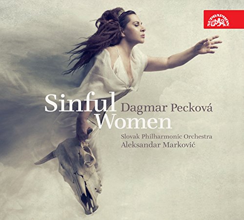 CD cover with a woman in white, surrounded by a horse head and text.