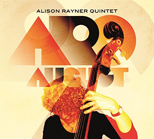 "Album cover with a woman holding a double bass, text 'ARQ August' in the background."