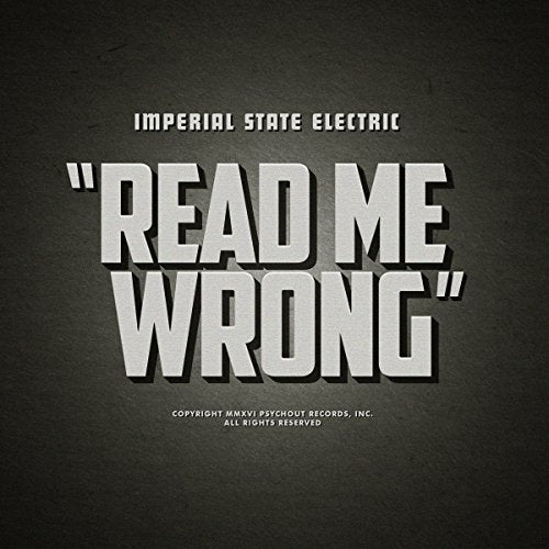Album cover for "Read Me Wrong" by Imperial State Electric, text focused.