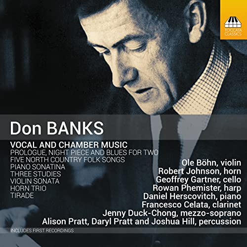 CD cover for Don Banks' vocal and chamber music, featuring a portrait.