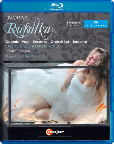 Blu-ray cover for Dvorak’s Rusalka, featuring a woman in a fish tank.