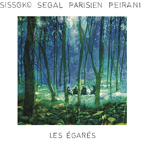 Album cover: painted forest scene with figures, titled "Les Égarés".