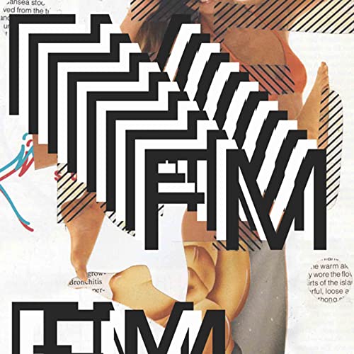 Album cover with abstract black and white lines, and a partial figure.