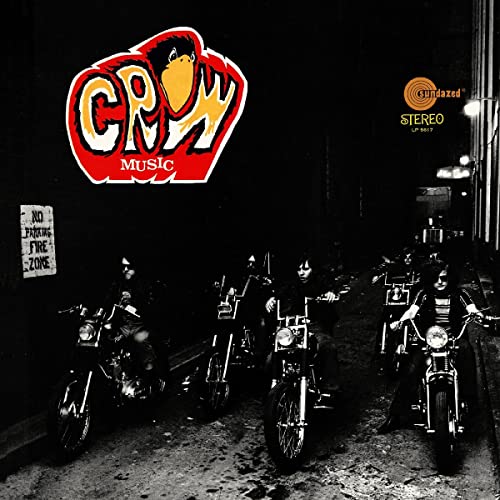 Album cover: Crow Music, featuring a crow logo and motorcycles.
