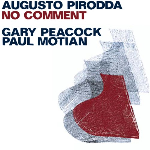 "Album cover with white background, abstract red and gray shapes, and artist names."