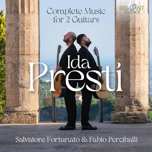 CD cover: two guitarists stand back-to-back between stone columns.
