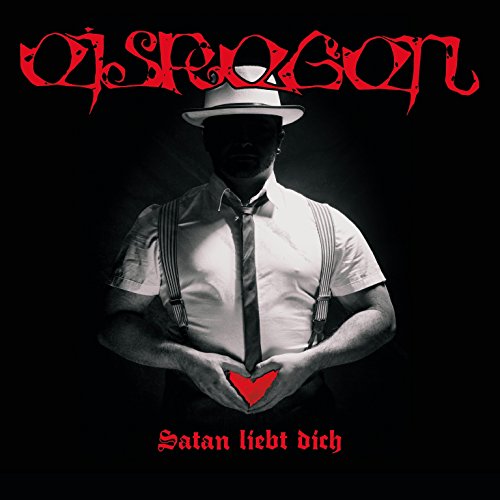 "Eisregen album cover featuring a man holding a red heart against a black background."